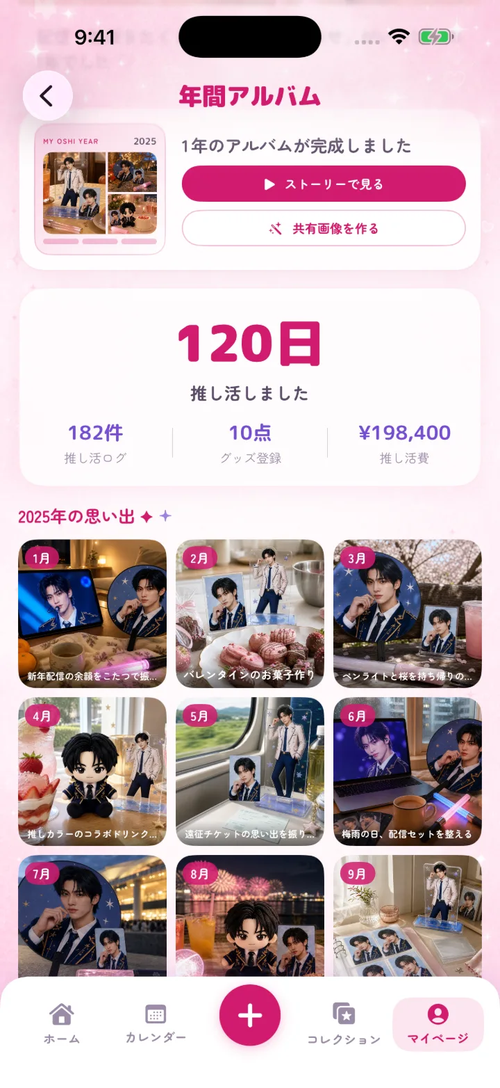 年間アルバム画面